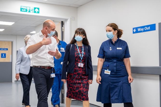 Cathy with colleagues at Leeds hospital trust