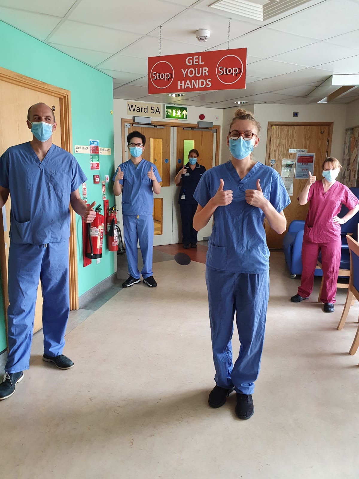 Clinical staff in protective masks